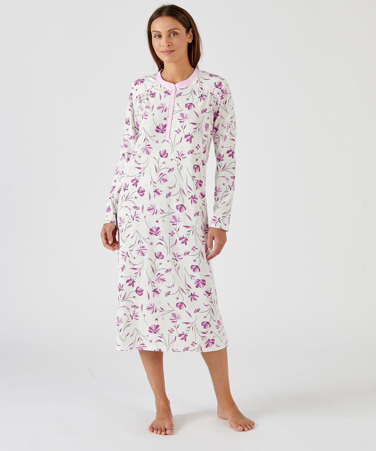 Image of Thermolactyl-nachthemd Mit Schulterwärmer. Damen Rosa 34/36