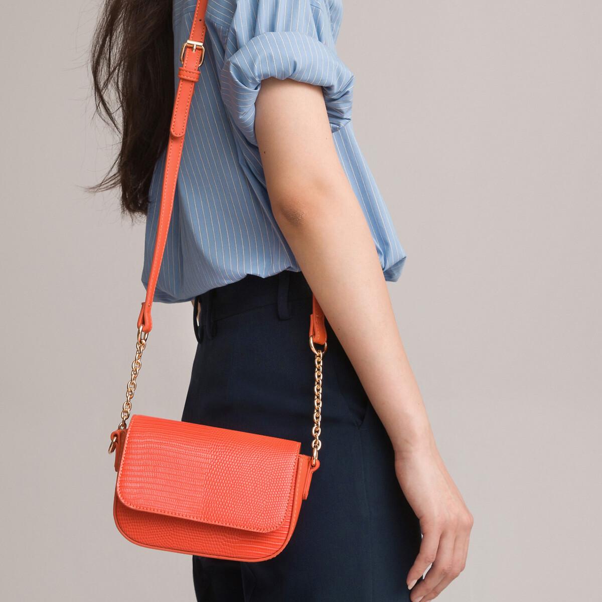Image of Kleine Umhängetasche Mit Echsenmuster Damen Orange ONE SIZE