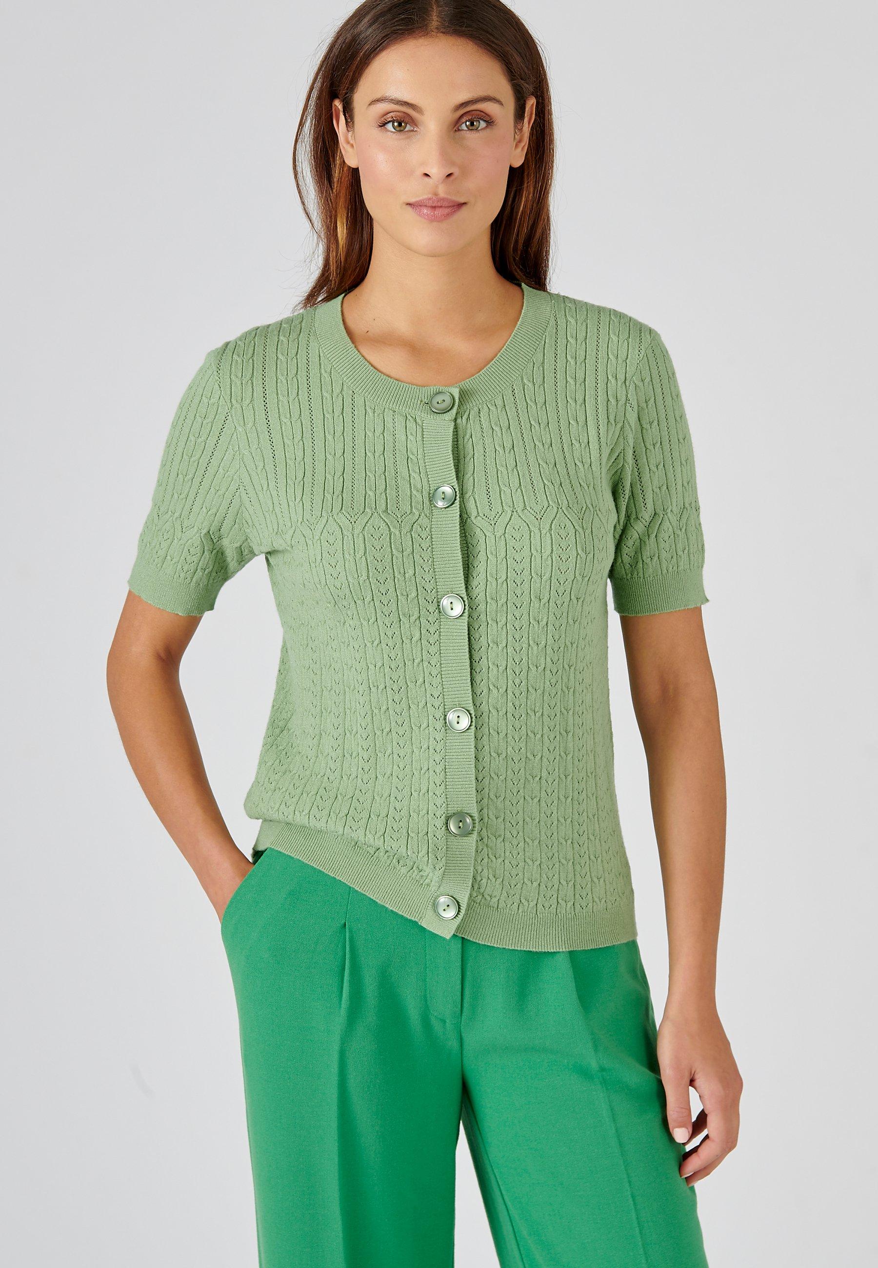 Image of Jacke Aus Zierstrick. Damen Hellgrün 50/52