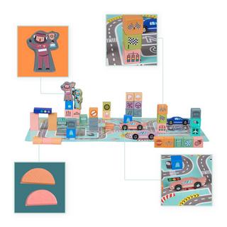 Northix  Set di blocchi di legno per costruzioni City 