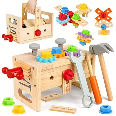 Activity-board Boîte à outils en bois pour enfants Boîte à outils pour  enfants avec outils en bois colorés Jouets pour enfants