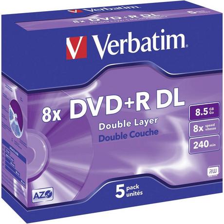 Verbatim  Verbatim DVD+R 8.5 GB Rohlinge 5 St Jewelcase 