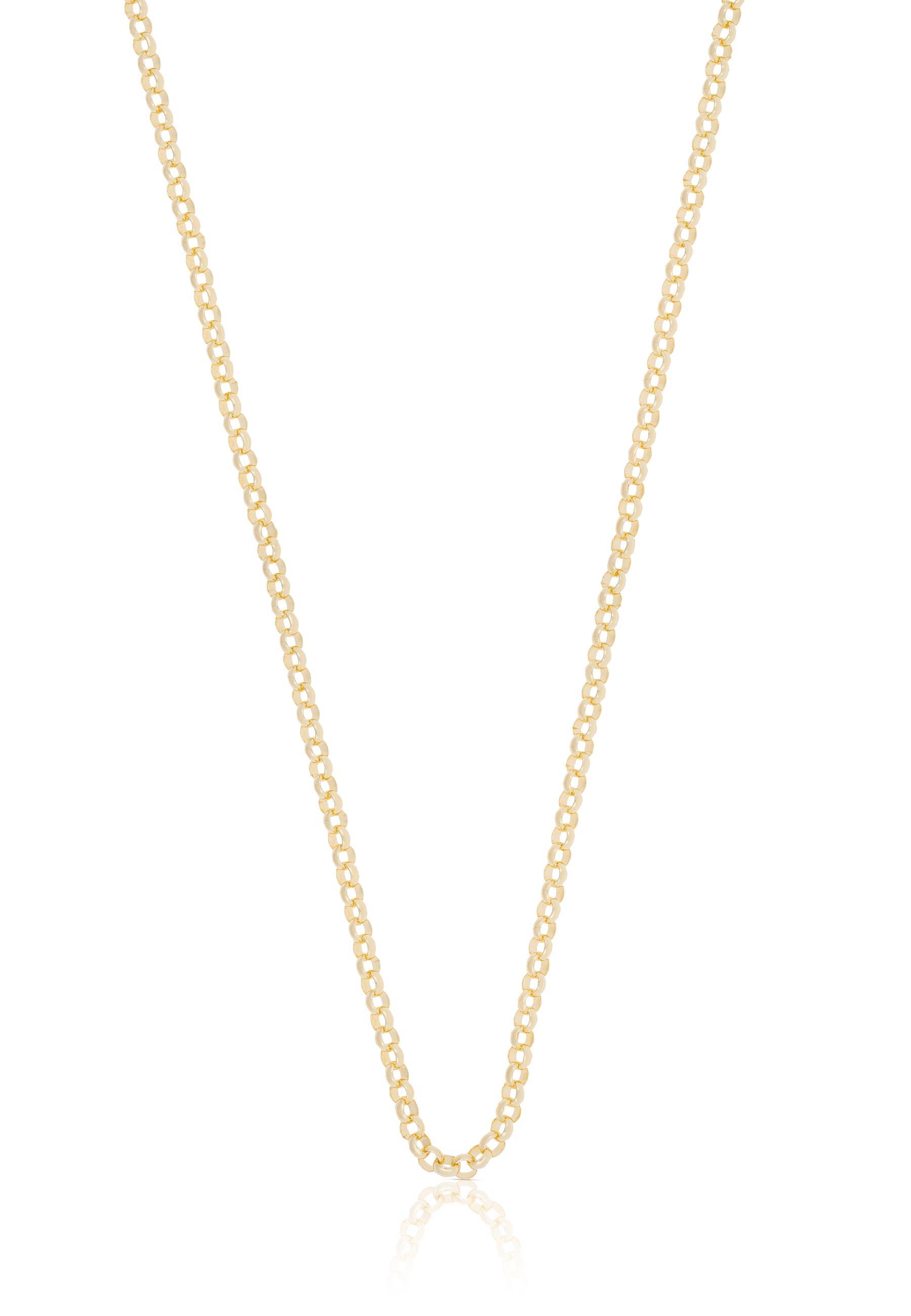 Image of Halskette Kautschuk Silber 925 Unisex Gelbgold 55 CM
