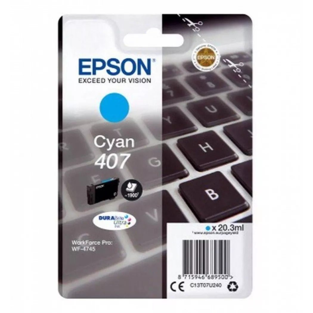 Epson – Tintenpatrone L cyan T07U240 WF-4745 1900 Seiten, Cyan-Blau, One Size