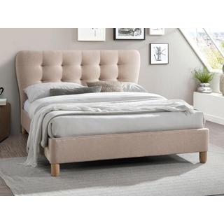 Vente-unique Letto 180 x 200 cm con testata trapuntata Tessuto Beige + Materasso - ELIDE  