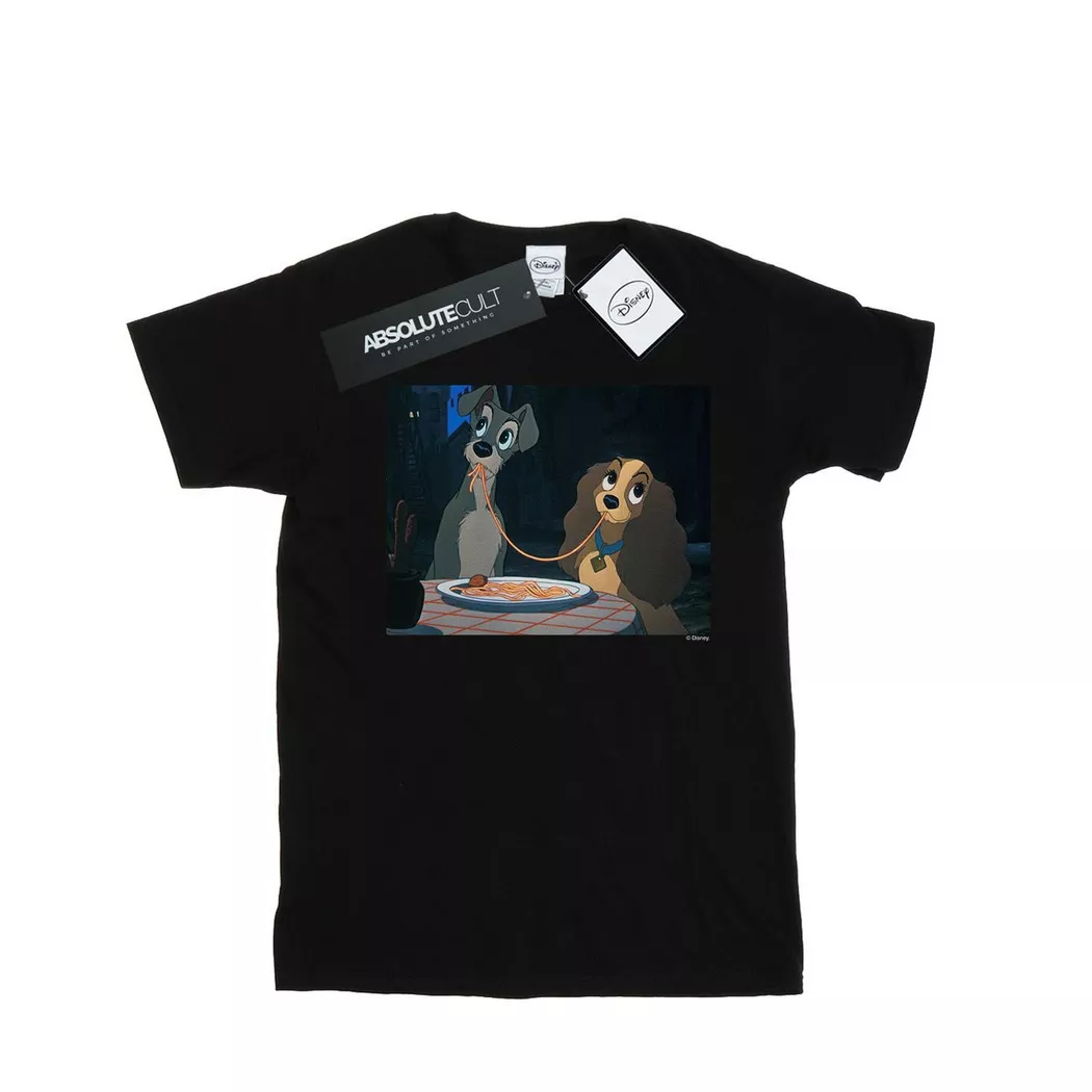 Disney - Lady And The Tramp Spaghetti Slurp TShirt, für Damen, Schwarz, Größe XL