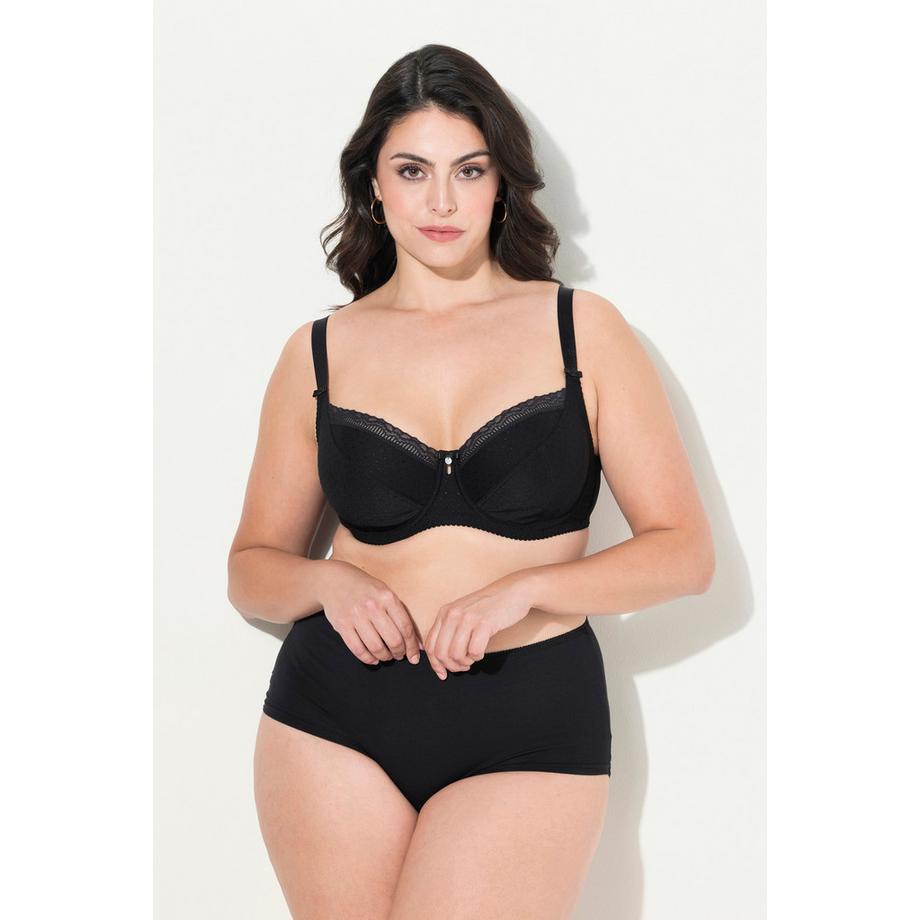 Ulla Popken Soutien-gorge à armatures Jacquard Bordure Dentelle  