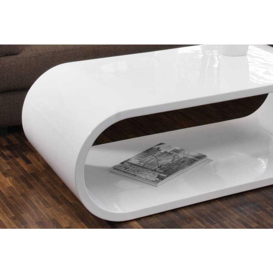 mutoni Table basse Rounded blanc 120x60x40  