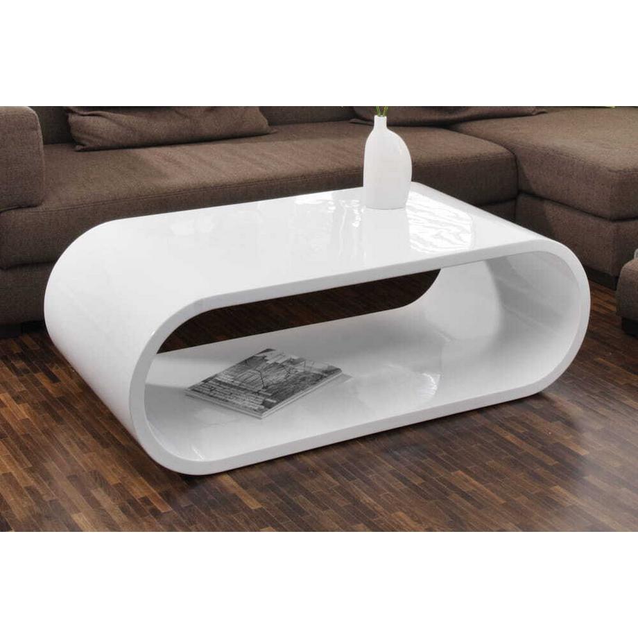 mutoni Table basse Rounded blanc 120x60x40  