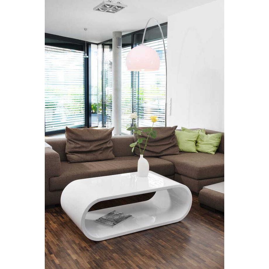 mutoni Table basse Rounded blanc 120x60x40  