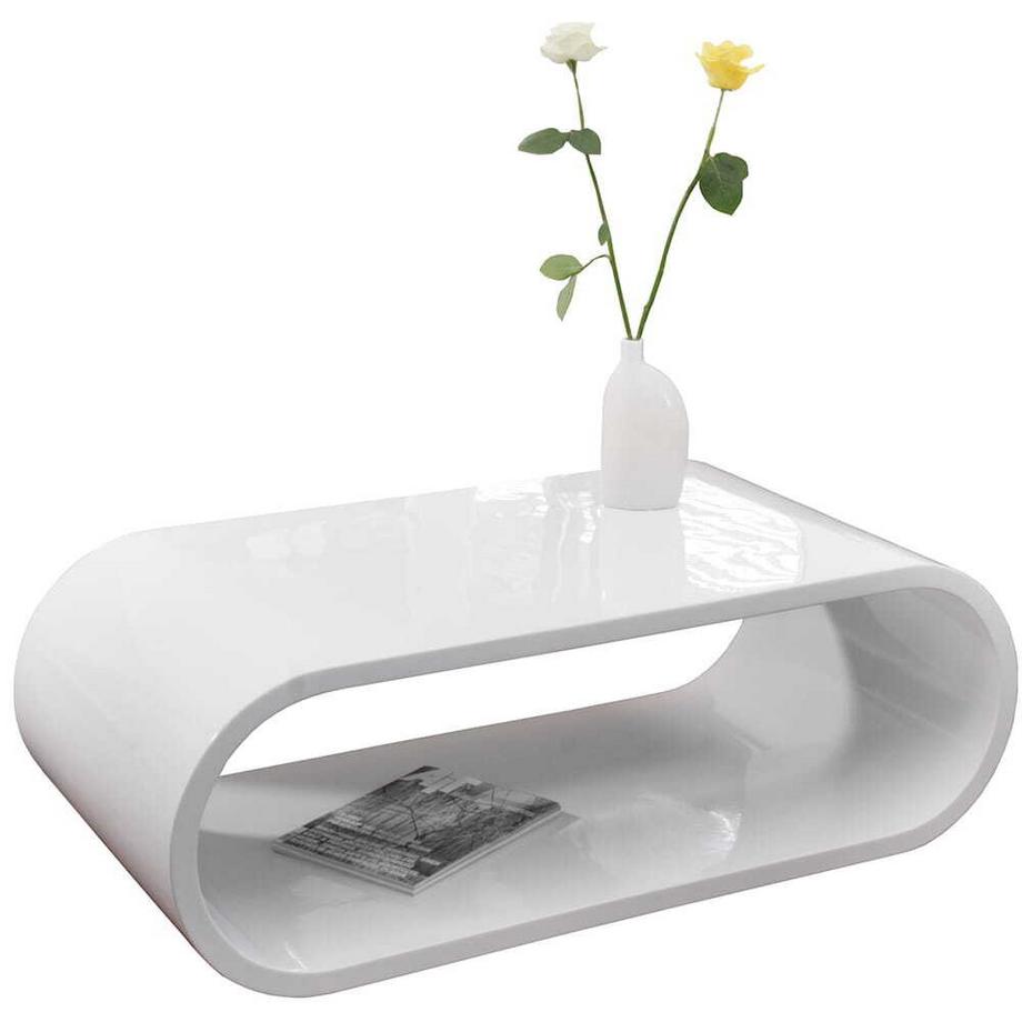 mutoni Table basse Rounded blanc 120x60x40  