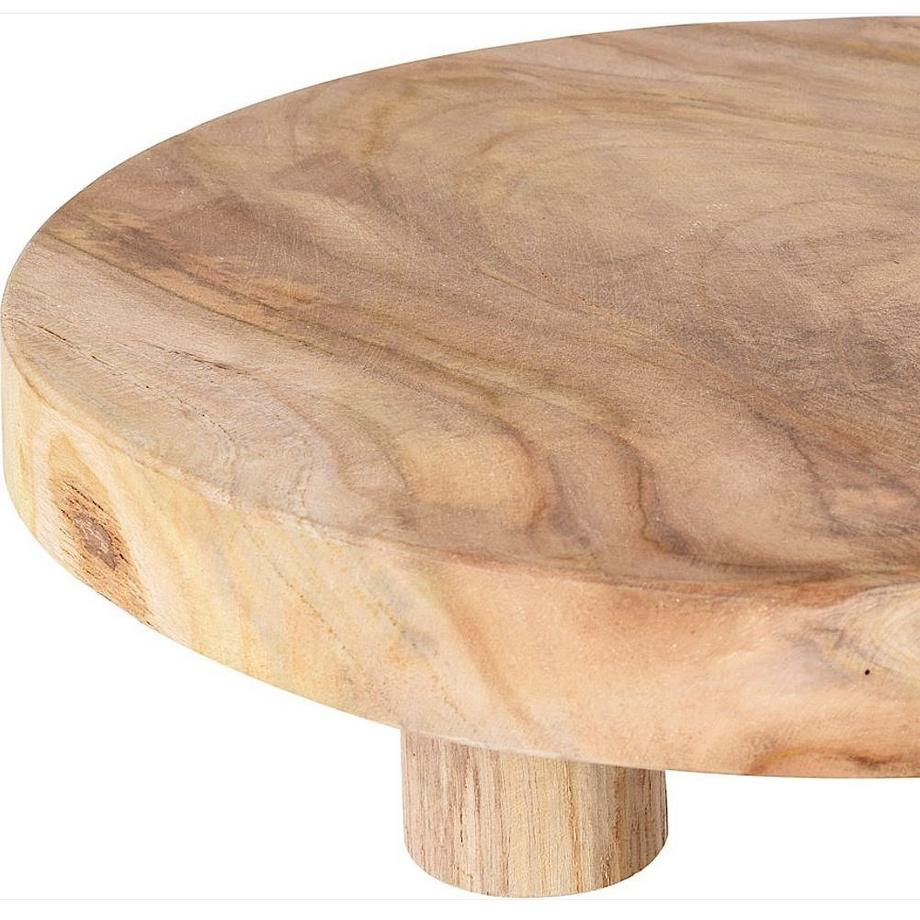 Northio  Plateau en bois sur pieds pour nourriture et snacks - Bois de teck Elegance 