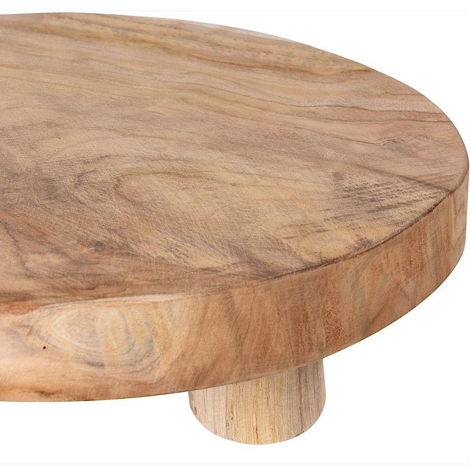 Northio  Plateau en bois sur pieds pour nourriture et snacks - Bois de teck Elegance 