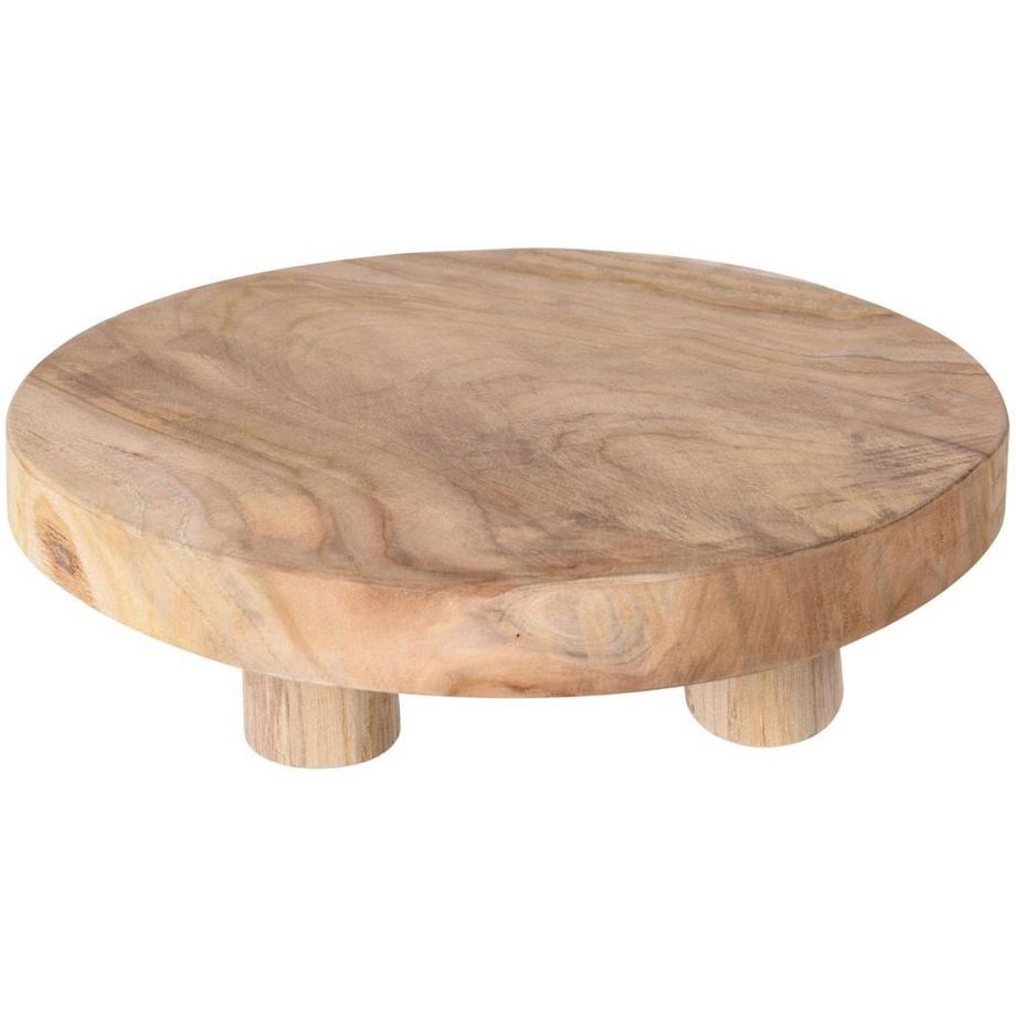 Northio  Plateau en bois sur pieds pour nourriture et snacks - Bois de teck Elegance 