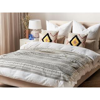 Beliani Panvel Couverture en Coton Rustique  