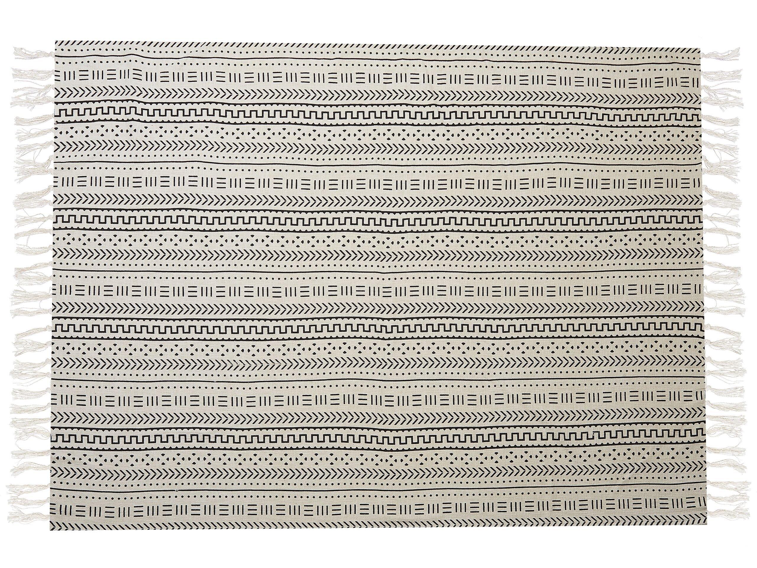 Beliani Panvel Couverture en Coton Rustique  