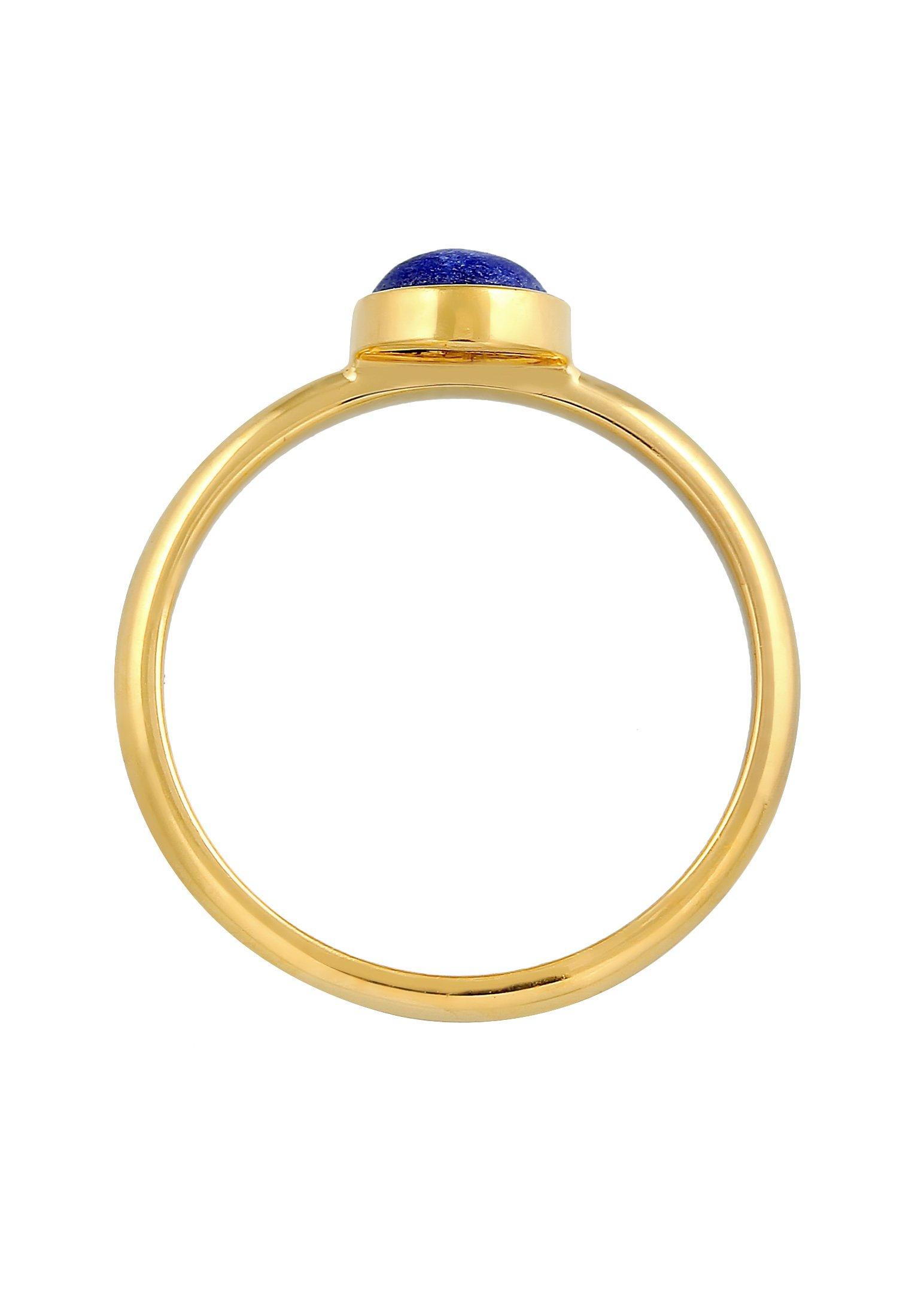 Elli  Ring Lapis Lazuli Edelstein Solitär 925 Silber 