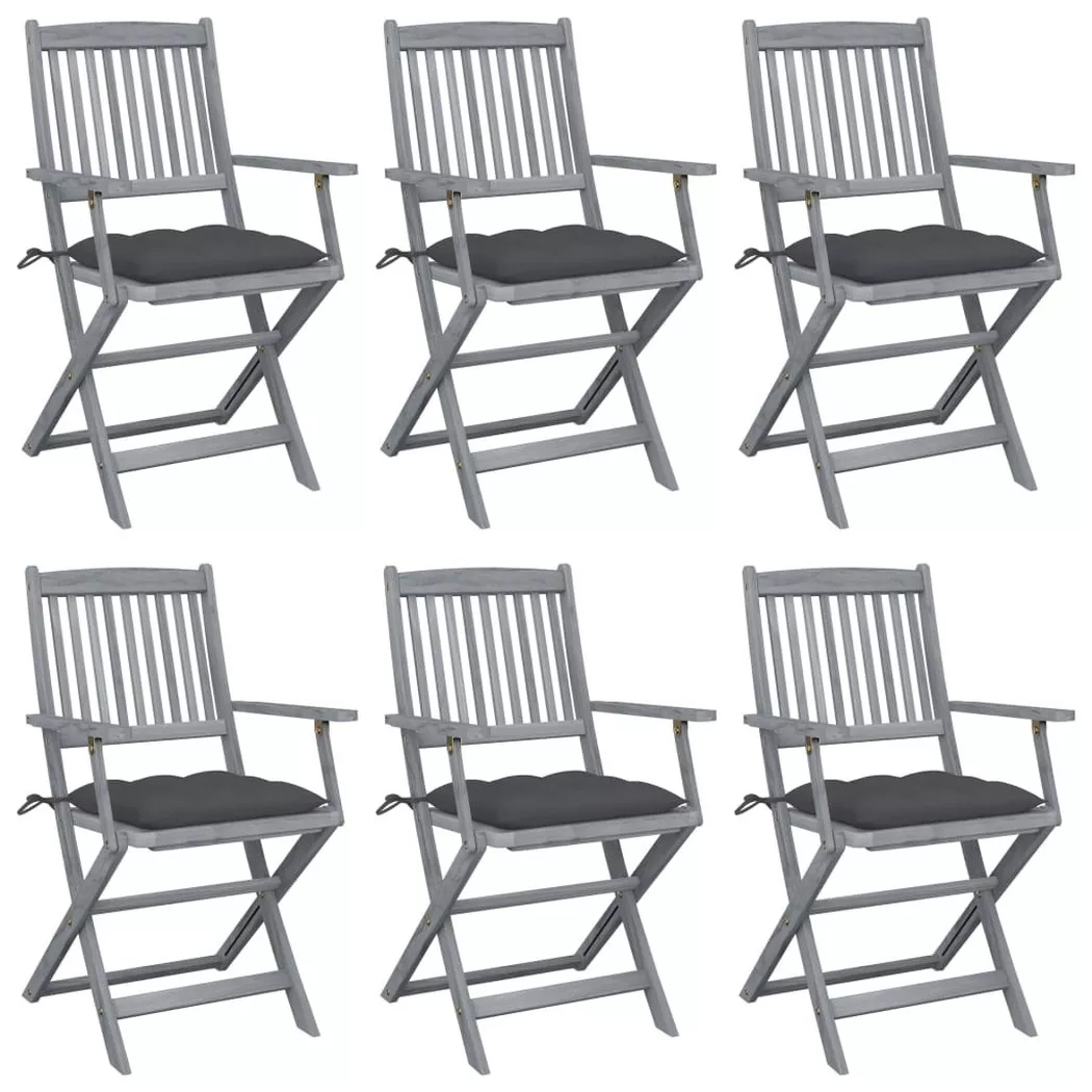 VidaXL - Gartenstuhl akazienholz, One Size, Grau
