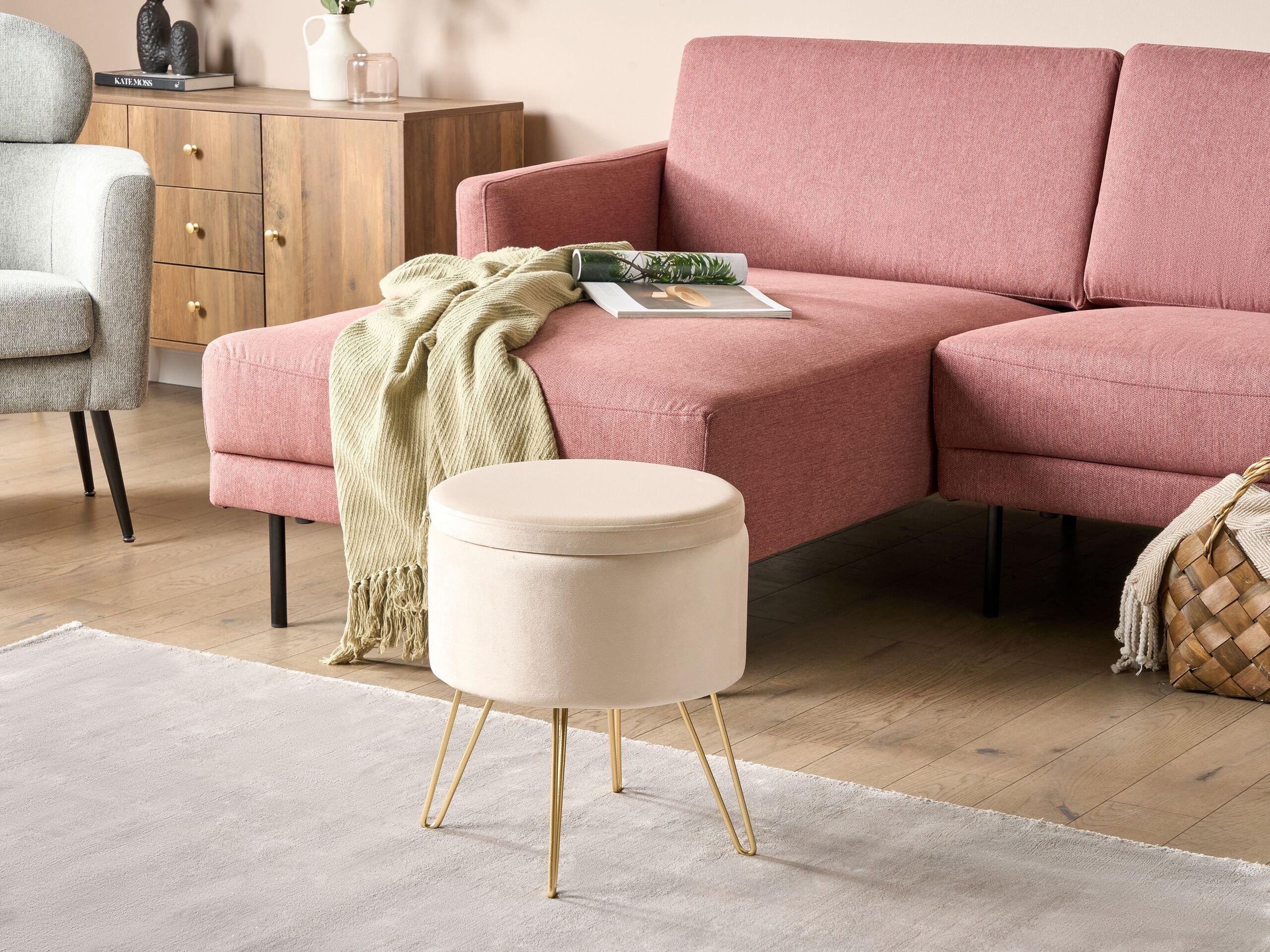 Beliani Pouf aus Samtstoff Modern SILAS  