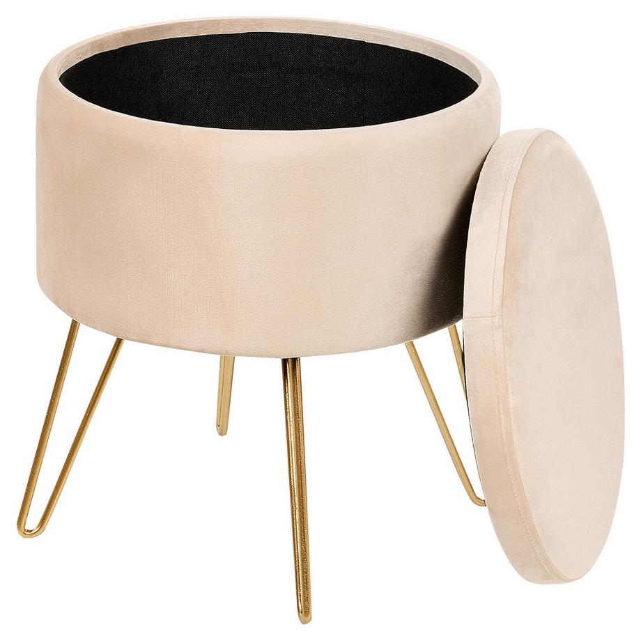 Beliani Pouf contenitore en Velluto  SILAS  