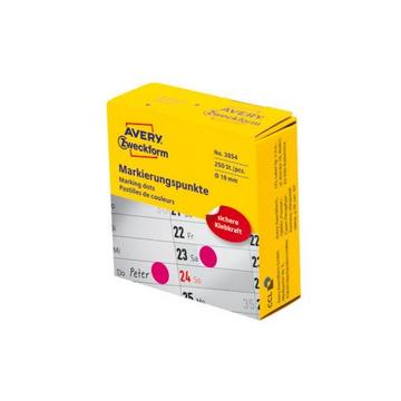 AVERY ZWECKFORM Markierungspunkte 19mm 3854 magenta, Spender 250 Stück