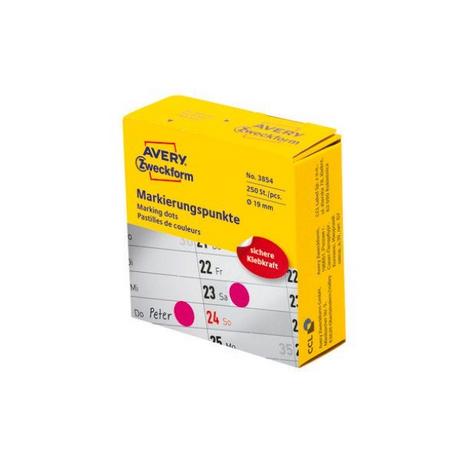 Avery-Zweckform AVERY ZWECKFORM Markierungspunkte 19mm 3854 magenta, Spender 250 Stück  