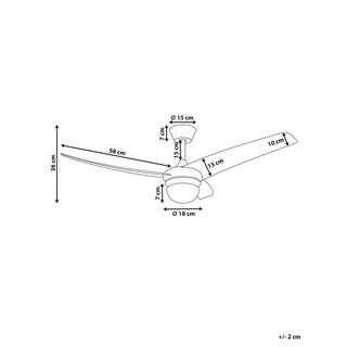 Beliani Ventilateur de plafond avec lampe en Métal Traditionnel JIBOA  