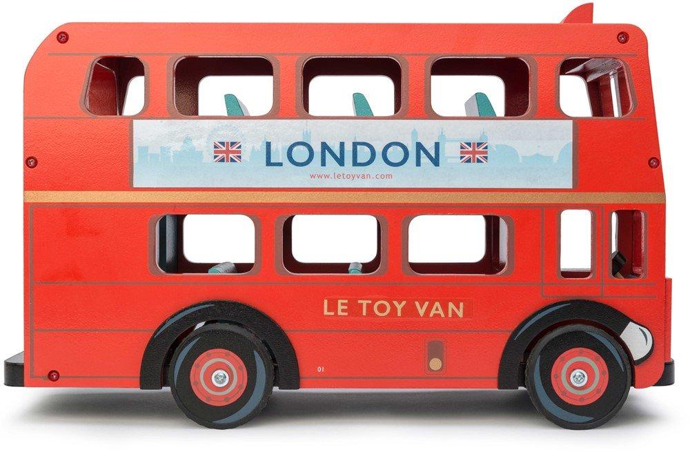 Image of Budkins Roter Doppeldecker-Spielzeugbus mit Fahrer-Spielfigur Rot Bunt
