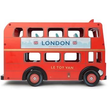 Budkins Roter Doppeldecker-Spielzeugbus mit Fahrer-Spielfigur