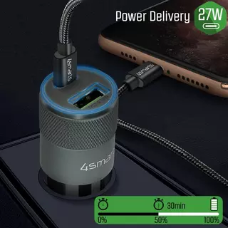 Support Voiture QI 15W pour Smartphone + Chargeur Allume Cigare et Câble  USB-C - LinQ