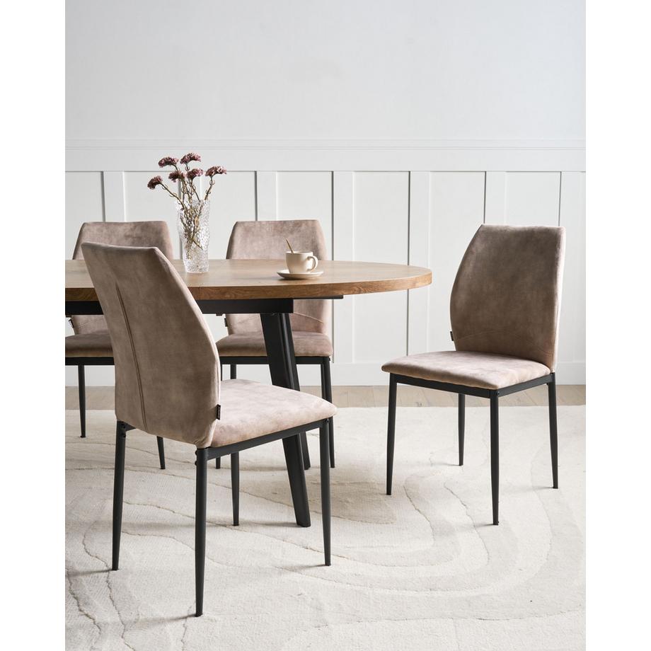 Beliani Lot de 4 chaises de salle à manger en Tissu  ROCHEPORT  