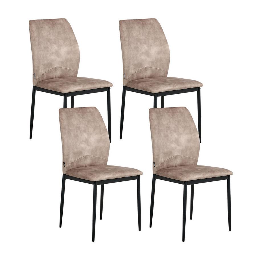 Lot de 4 chaises de salle à manger en Tissu  ROCHEPORT
