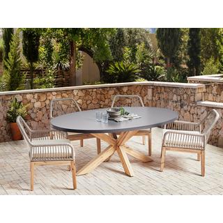 Beliani Table de jardin en Fibre-ciment Industriel ORISTANO  