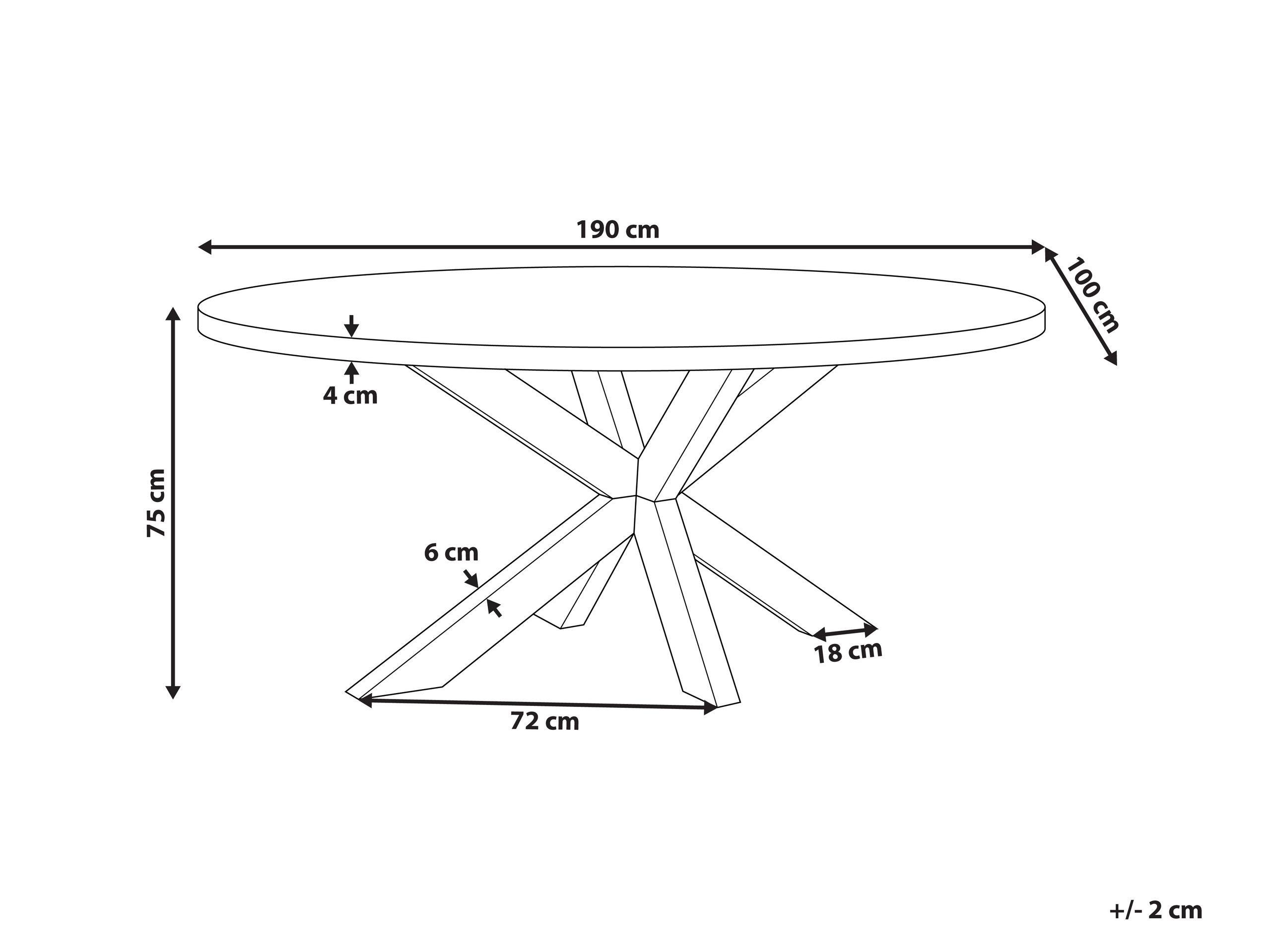 Beliani Table de jardin en Fibre-ciment Industriel ORISTANO  