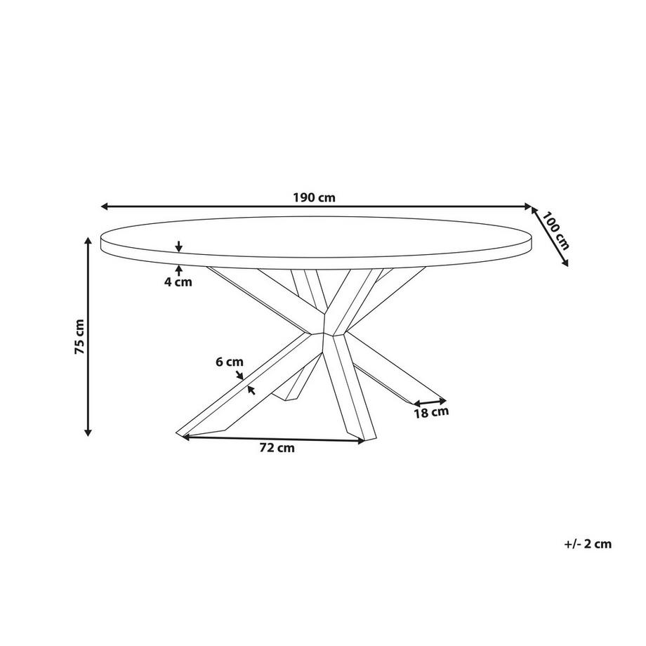 Beliani Gartentisch aus Faserzement  ORISTANO  