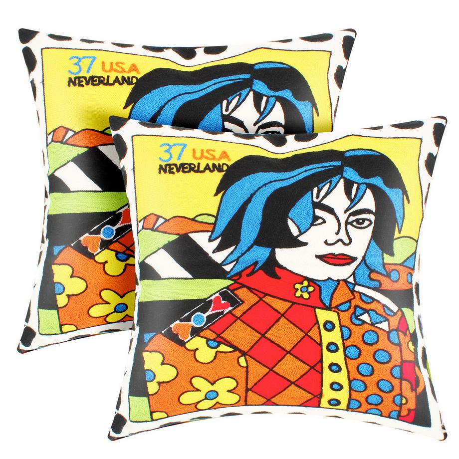 Avizar 2 Stk. Kissenbezüge Art USA Neverland  