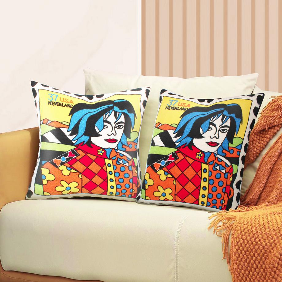 Avizar 2 Stk. Kissenbezüge Art USA Neverland  