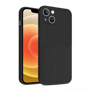 mobileup  Silikon Case mit Kartenfach iPhone 13 mini - Black 