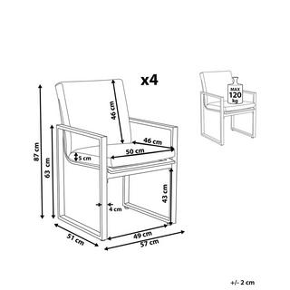 Beliani Set mit 4 Stühlen und Sitzkissen aus Polyester Modern PANCOLE  