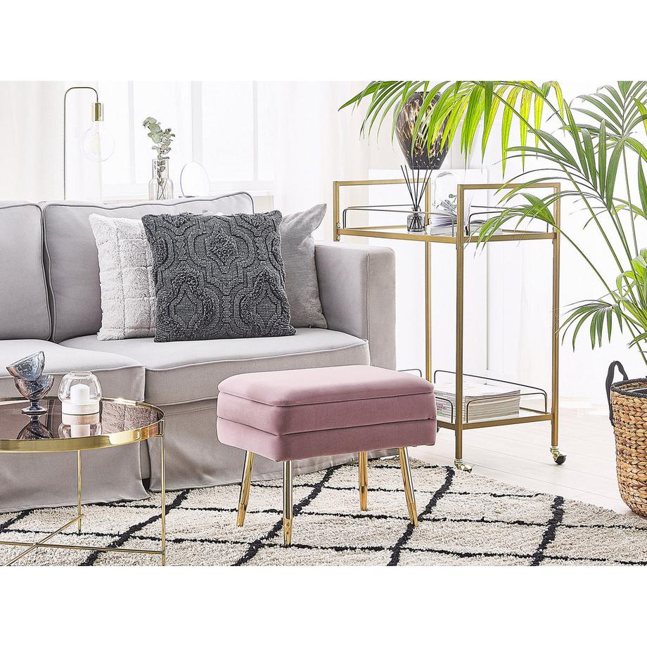 Beliani Truhenbank aus Samtstoff Modern ODESSA  