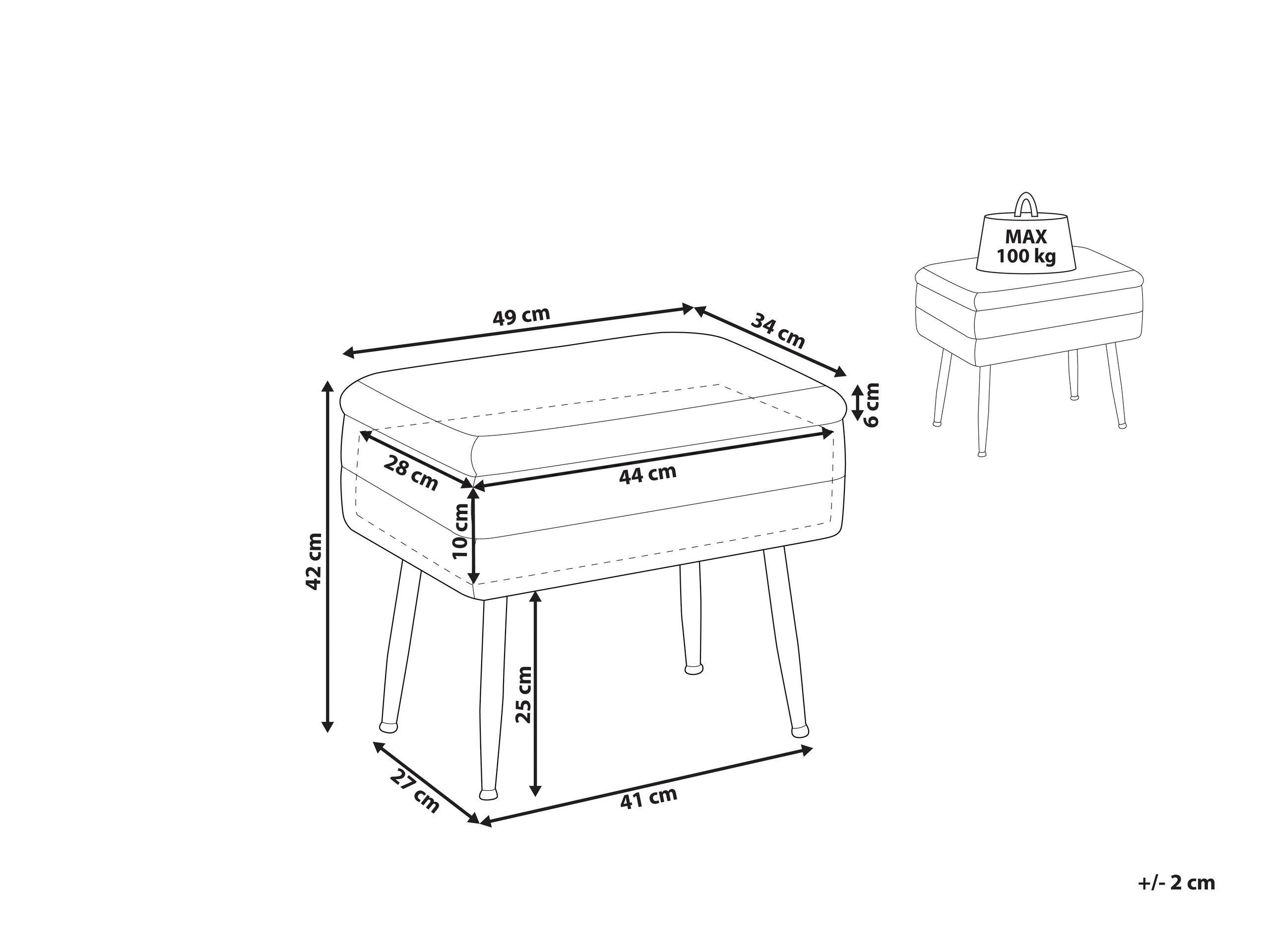 Beliani Banc de rangement en Velours Moderne ODESSA  