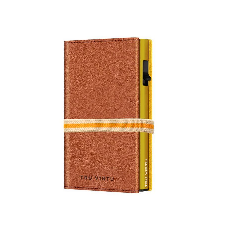Tru Virtu Portefeuille Click & Slide Strap Cross Caramba Brun Sahara Or  