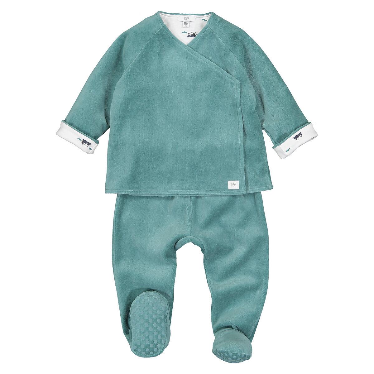 Image of 2-teiliges Set Aus Samt Unisex Blau 6 mesi