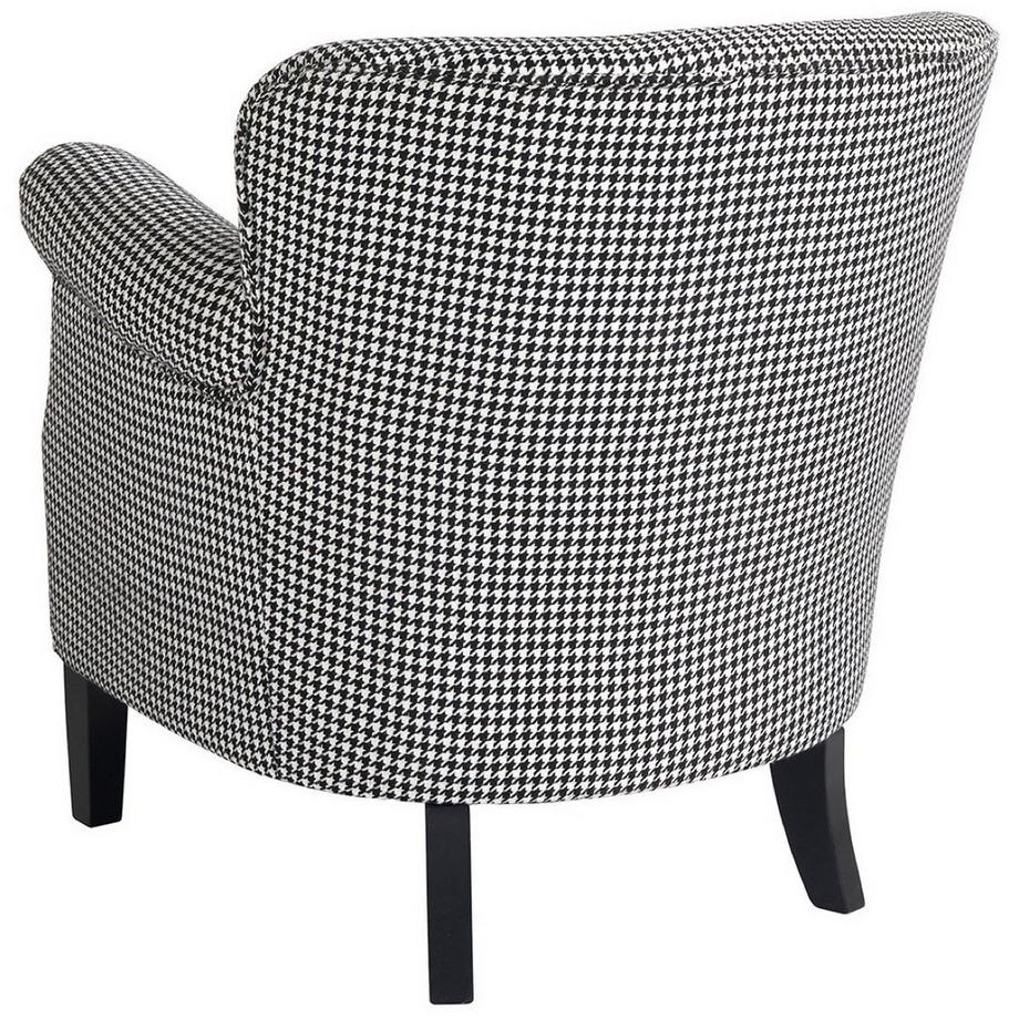 Blanc d'Ivoire Fauteuil Claude Tissu avec Hahnentrittmuster  