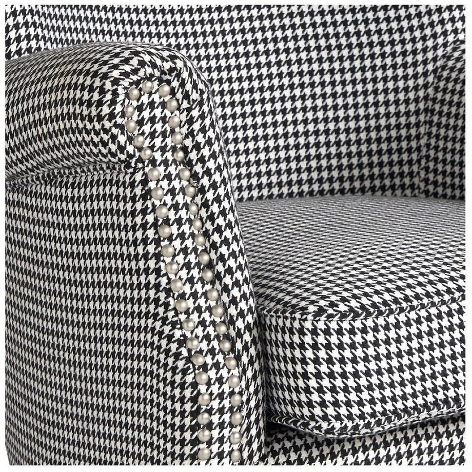 Blanc d'Ivoire Fauteuil Claude Tissu avec Hahnentrittmuster  