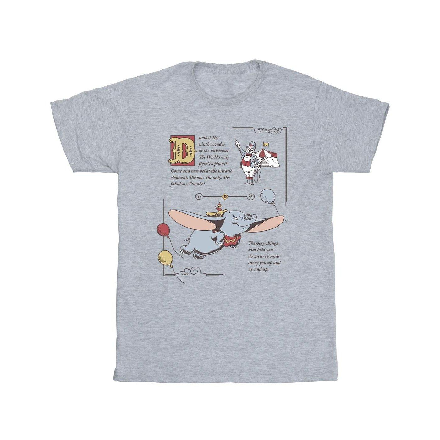 Image of Dumbo Story Book Page Tshirt Unisex Grau 140/146
