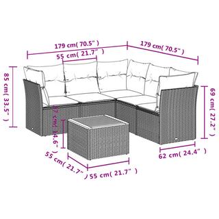 VidaXL Ensemble de canapés de jardin rotin synthétique  