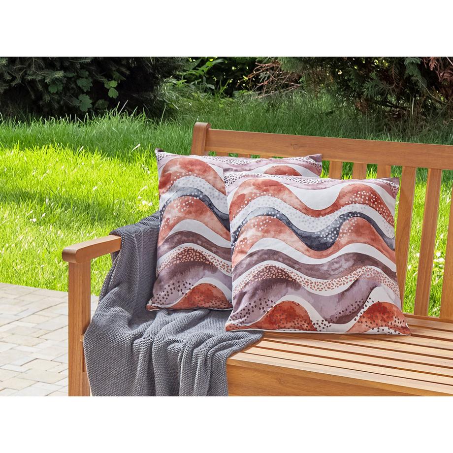 Beliani Gartenkissen 2er Set aus Polyester Retro SEBORGA  