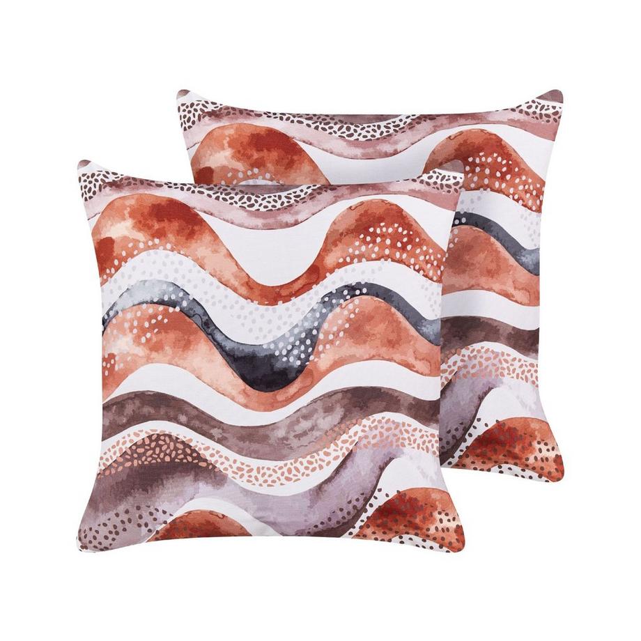 Beliani Gartenkissen 2er Set aus Polyester Retro SEBORGA  