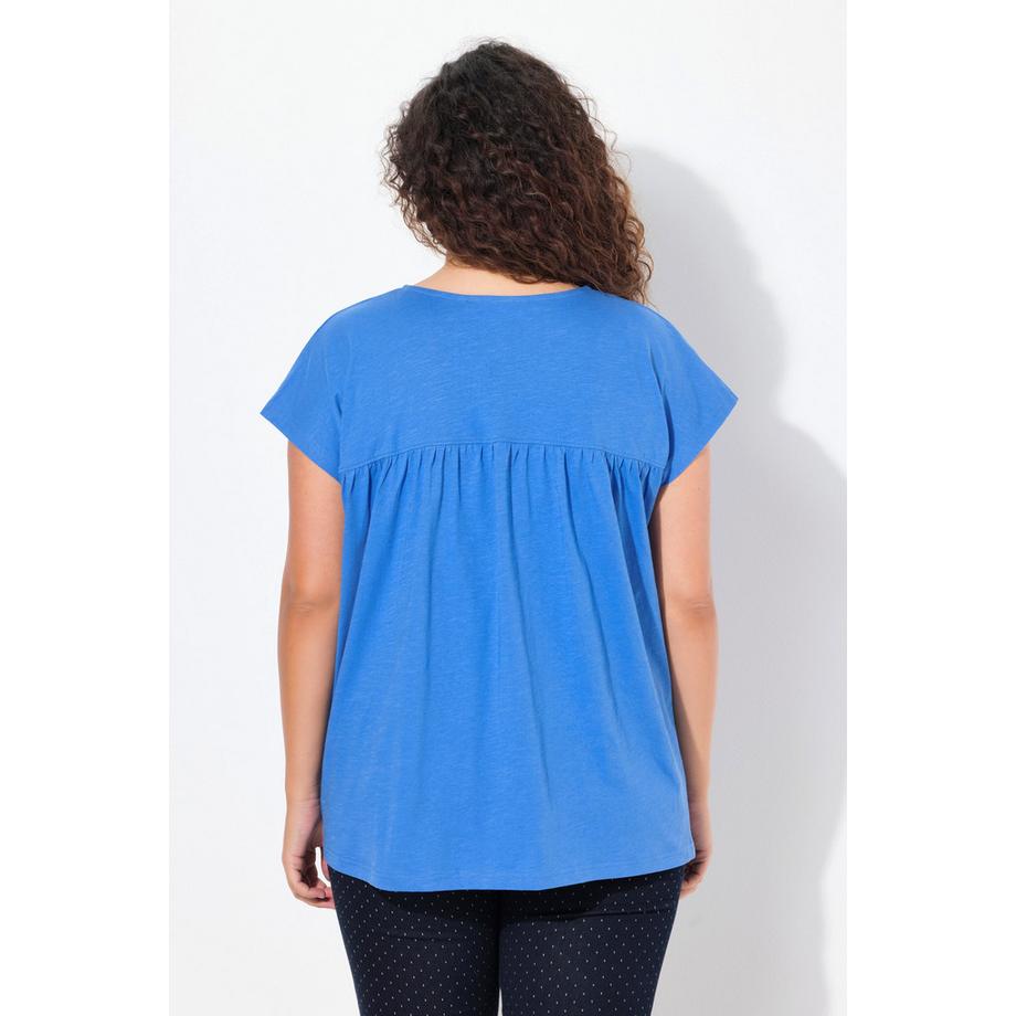 Ulla Popken La Mer V-Ausschnitt Halbarm T-Shirt  